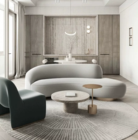 Ensemble de salon moderne et minimaliste : Canapé sectionnel, canapé incurvé, table basse – Idéal pour salon de beauté, centre commercial de vêtements