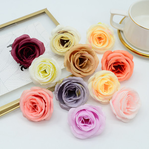 Tête de fleur de camélia artificielle Dongchen Crafts, 5 cm, fleur en soie pour accessoires de photographie de mariage, décoration intérieure - Product Image 1