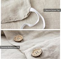 Parure de lit 3 pièces 100 % lin style français, housse de couette et taies d'oreiller durables et douces, taille Queen, motif uni, housse de couette respirante