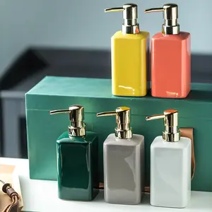 Desain berbeda cantik keramik berbusa tangan dispenser sabun botol sabun keramik dispenser sabun keramik