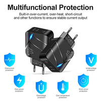 Cargador de Teléfono Móvil Eléctrico USB PD Tipo-C QC3.0 de 40W con Protección OTP/OVP, Enchufe EU/US, Cable Retráctil y Diseño Plegable