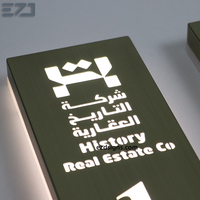EZD Numéros de chambre d'hôtel personnalisés en laiton brossé découpé au laser avec éclairage LED pour les marchés arabes