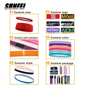 Diadema con agarre de silicona deportiva fina elástica de marca personalizada <span class=keywords><strong>iRun</strong></span>, diademas, Mini banda para el sudor atlética, diadema fina de tela de nailon - Product Image 3