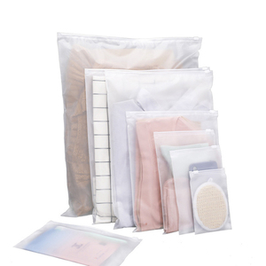 Frosted matte ziplock waterproof zipper bags custom plastic zip packing bag for clothing with logo