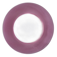 Assiette de dîner vintage en verre artisanal, écologique, transparente, en cristal, peinte à la main, motif écossais or, argent, rose