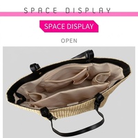 Sac à bandoulière en paille écologique en gros, sacs à main en paille avec poignée en cuir pour les vacances d'été