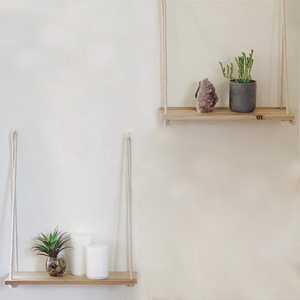 Mộc Mạc Treo Tường Trang Trí Nội Thất Gỗ Đu Kệ Tường Hiển Thị Giá Dây Treo Kệ Nổi - Product Image 4