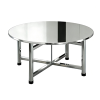 Table ronde portable et détachable en acier inoxydable pour restaurants commerciaux, hôtels, banquets, événements, fêtes, mariages, traiteurs