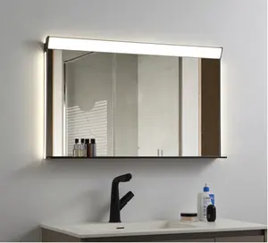 Espejo de baño con marco de aluminio, pantalla táctil, espejo inteligente de baño Led, Sensor de encendido/apagado táctil iluminado incorporado para Baño