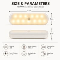 Lampe de nuit à détecteur de mouvement rechargeable, sans fil, à intensité variable, LED avec 3 modes de couleur, lampe magnétique pour armoire, chambre à coucher
