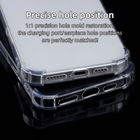 Coque arrière transparente en TPU antichoc anti-choc jaune souple Accessoire mobile pour iPhone Samsung
