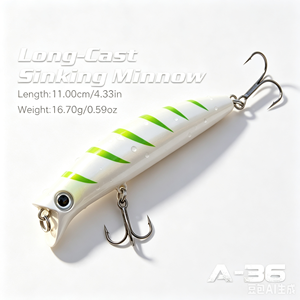 Nouveau produit, leurre de pêche de 11 cm, 16,7 g, longue portée, leurre de pêche professionnel, 16 couleurs au choix, appât dur, boîte en PVC - Product Image 1
