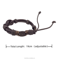 NFC classique noix de coco Bracelet cuir boucle magnétique 13.56MHZ RFID contrôle d'accès Bracelet réglable OEM/ODM NFC cadeaux