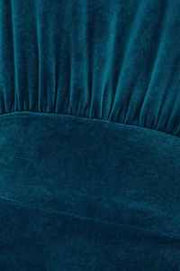 Excellent Quality Designer Item Actualee <b>Teal</b> Long Velvet Dress With Button Closure at the <b>Top</b> Back - Product Image 3