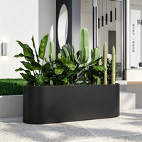 Pots de jardin en métal, jardinières, vente en gros, durables, grands, rectangulaires, en acier galvanisé, pour hôtels, jardins extérieurs - Personnalisables