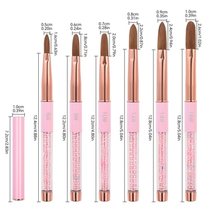 Pinceau à ongles en acrylique KADS, poils Kolinsky, manche rose, pinceau à ongles en acrylique cristal, outil de manucure, stylo pour peinture et extension d'ongles - Product Image 2