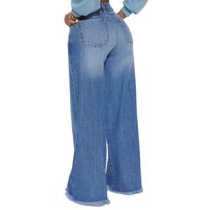 Pantalones Vaqueros Anchos de Cintura Alta Cómodos y Casuales para Mujer, Moda - Product Image 2