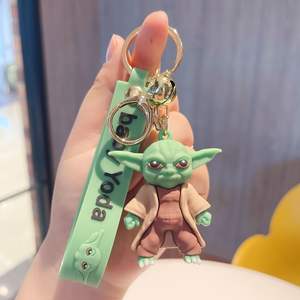 Kid Gift Lovely Cartoon <strong>Baby</strong> <strong>Yoda</strong> Keychain Star 3D Doll War Pendant Key Chain <strong>Backpack</strong> Car Key Ornaments Wrist Strap Keychains - Product Image 5