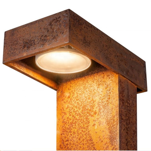 Balizas LED Modernas Cuadradas de Metal Oxidado, Caja de Luz de Acero Corten para Iluminación de Caminos - Product Image 4