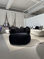 Fauteuil d'appoint créatif en tissu bouclé de l'usine de Foshan, fauteuil individuel rembourré pour salon et projets hôteliers