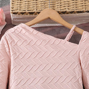 Robes pour filles adolescentes décontractées printemps-automne 2026, robe asymétrique à volants texturés à une épaule, robes pour enfants pour filles, vente en gros - Product Image 3