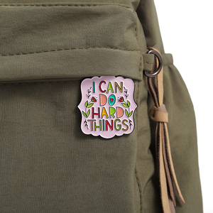 Broche en émail avec inscription colorée « Je peux faire des choses difficiles », déclaration positive, badge pour sac à dos, accessoires vestimentaires, cadeau, bijoux pour amis - Product Image 5