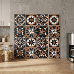 Carreaux de céramique de couleur personnalisée de style marocain 300x300mm intérieur en bois poli par fleur - Product Image 1