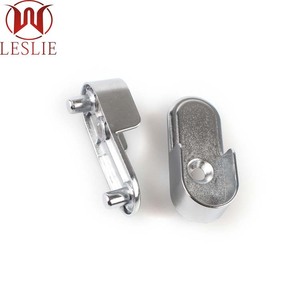 Support de tringle à vêtements pour armoire Leslie, en alliage de zinc chromé, fixation murale, support de tube plat, 15 pouces - Product Image 1