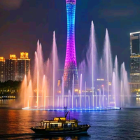 Fontaine à cascade circulaire en acier inoxydable SS304 anti-corrosion avec jets LED multicolores programmables en arc – Offre spéciale pour parcs publics