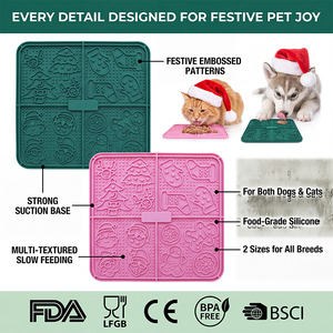 Christmas <b>Gift</b> Custom Logo Silicone Slow Feeder <b>Dog</b> Bowl Maze Pet Lick Mat with Suction <b>Xmas</b> Holiday Promotion Pet Bowl - Product Image 3