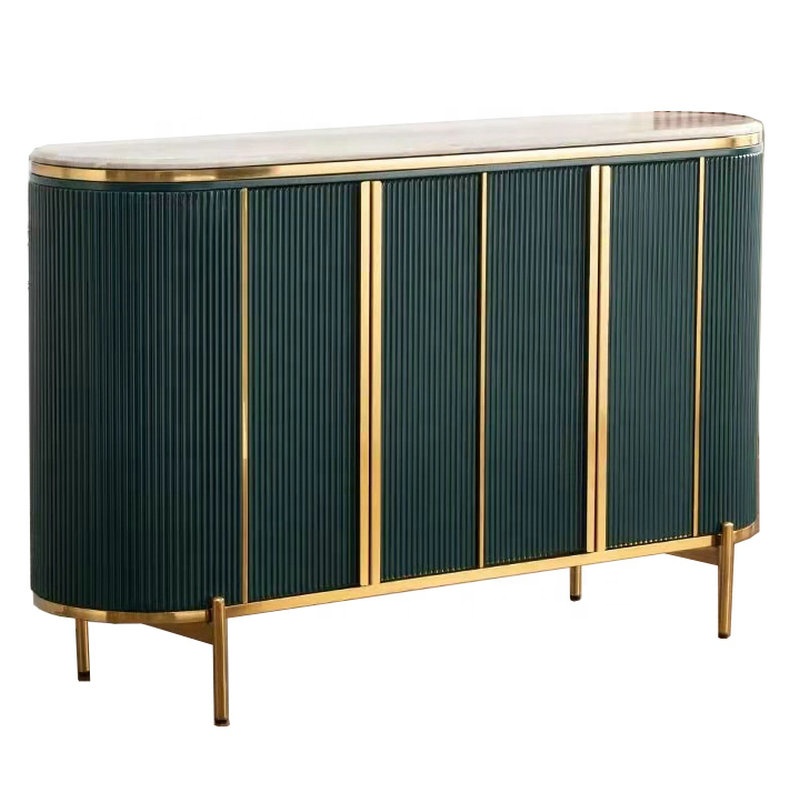 Современная роскошная мебель для столовой зеленого цвета по доступной цене, домашняя мебель для гостиной, мраморный стол с золотыми стальными ножками, буфетный стол