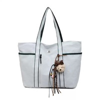 Sac fourre-tout en toile personnalisé avec impression de lettres, grande capacité, sac à bandoulière, sac de shopping réutilisable pour le collège, la plage, les voyages