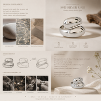 Bague Éternité Goutte d'Eau en Argent Sterling 925, Minimaliste et Massif, Plaqué Or 18K, pour Femme, Mariage et Usage Quotidien, Bijou Certifié