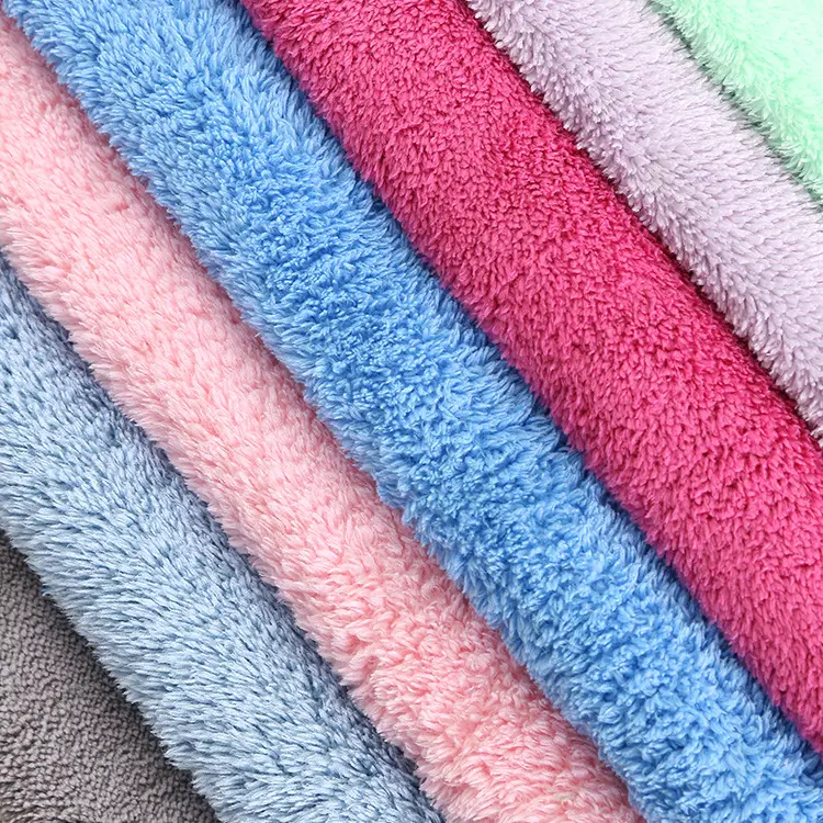 Thick Polyester Microfiber Plush Fleece Coral Fleece Long Pile Soft Feeling Fabric In Roll