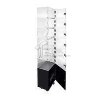 Étagère à cigarettes en acrylique personnalisable avec serrures de sécurité et roulettes