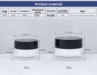 Ensemble de pots cosmétiques en acrylique 30g-50g, flacon à double paroi, pot à crème vide, flacon pompe pour lotion, emballage pour soins de la peau