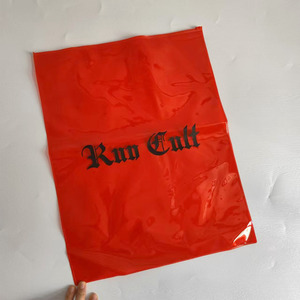 35x45cm Translucent <b>Red</b> PVC Zipper Bags Custom Logo Clothes Brand Packaging Garment Bags Men <b>Women</b> T-shirt <b>Jeans</b> Zipper Bags - Product Image 6