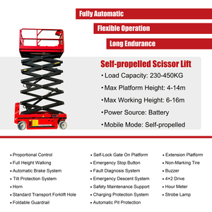 Plataforma Elevadora Móvil Autopropulsada de Tijera Eléctrica Hidráulica con Capacidad de Trabajo Aéreo de 4-14 m y 230/320 kg - Product Image 3