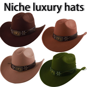 Sombrero de Vaquero para Mujer, Accesorio de Moda, Poliéster, Cálido, Resistente al Viento, Protección Solar, Diseño Original Primavera 2024, Copa Cónica - Product Image 4