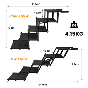 Huisdier Hond Trappen Verstelbare Outdoor Stalen Buis Draagbare Inklapbare Auto Huisdier Klim Trappen - Product Image 5