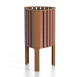 Cestino per rifiuti da esterno Gea 50 L in plastica resistente per uso pubblico - Product Image 1