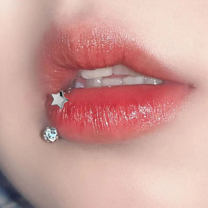 Piercing Labret Unisex <span class=keywords><strong>de</strong></span> Acero Inoxidable <span class=keywords><strong>de</strong></span> 4mm con Bola <span class=keywords><strong>de</strong></span> Cerámica Suave y Diseño <span class=keywords><strong>de</strong></span> Mariposa, Corazón, Abeja y Zirconia, Estilo Punk - Product Image 3