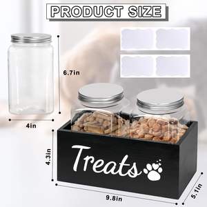 Farmhouse Madeira Pet Treats Organizador De Armazenamento Cão e Gato Tratar Recipiente com 2 Frascos <span class=keywords><strong>Dog</strong></span> <span class=keywords><strong>Food</strong></span> e Tratar Recipiente De Armazenamento - Product Image 6