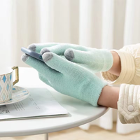 Gants d'hiver en plumes pour femmes, mitaines à deux doigts compatibles avec les écrans tactiles