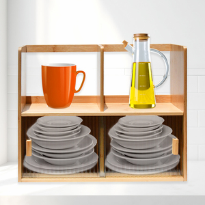 Étagère d'armoire de <span class=keywords><strong>cuisine</strong></span> en bambou organisateur étagère de garde-manger en bois d'épices et de nourriture - Product Image 5