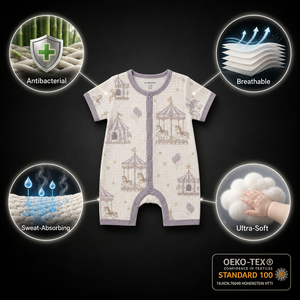 Combinaison bébé personnalisée avec logo, 6 couches de coton de bambou certifié OEKO-TEX, imprimé cirque, ensemble cadeau, pyjama <span class=keywords><strong>sans</strong></span> pieds pour nouveau-né - Product Image 4