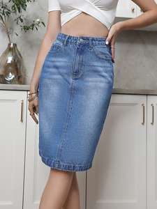 Professionele Fabrikant Vrouwen Jeans Rok Met Hoge Taille Vrouwen Jeans Rok - Product Image 2