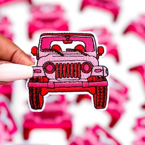 กระเป๋าปักลายขนาดเล็กแบบรีดติดกางเกงยีนส์เสื้อผ้า DIY ปักลายตัวอักษร XOXO ลายเสือสีชมพูสำหรับ Gril หมวกผู้หญิง - Product Image 5