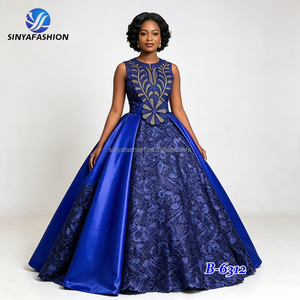 Ensemble de dentelle Aso Ebi pour mariage africain, tissu de dentelle guipure soluble dans l'eau, tissu Bazin Riche assorti et collier en strass - Product Image 5