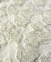 Tissu brocart jacquard en dentelle à fleurs 3D teint en fil, 203 g/m², pour robes de filles